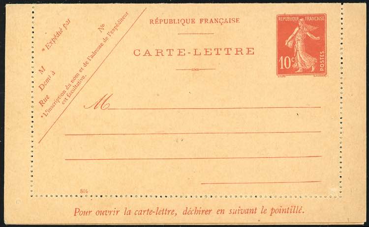FRANCIA INTERI POSTALI 1903 - 10 ... 