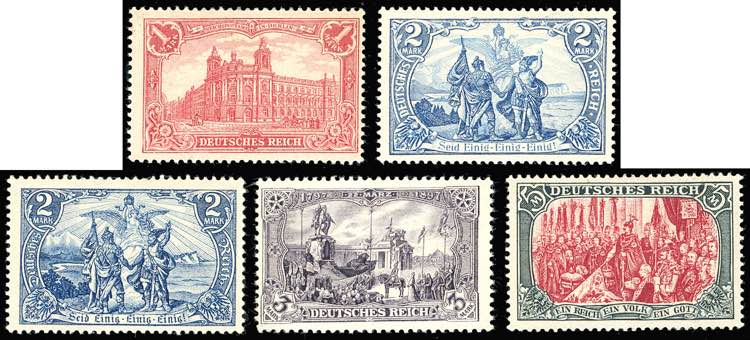 GERMANIA REICH 1902/04 - 1 m., 2 ... 