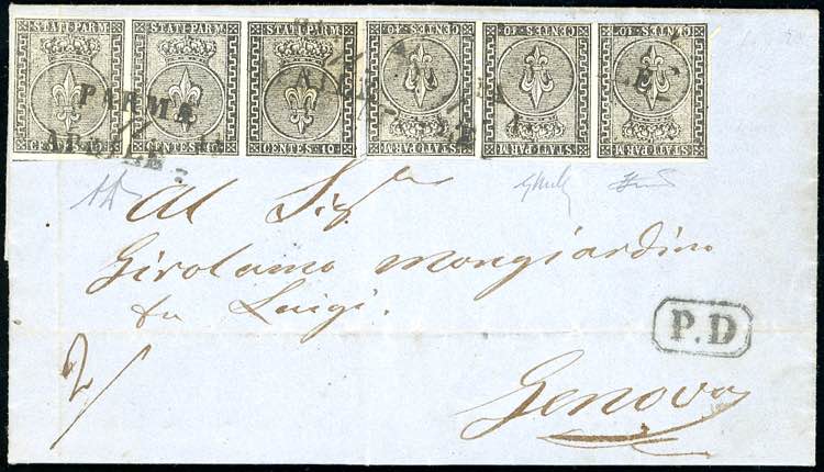 1855 - 10 cent. bianco (2), due ... 