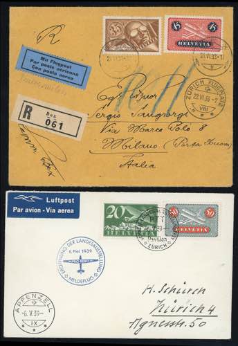 SVIZZERA POSTA AEREA 1933/39 - Due ... 