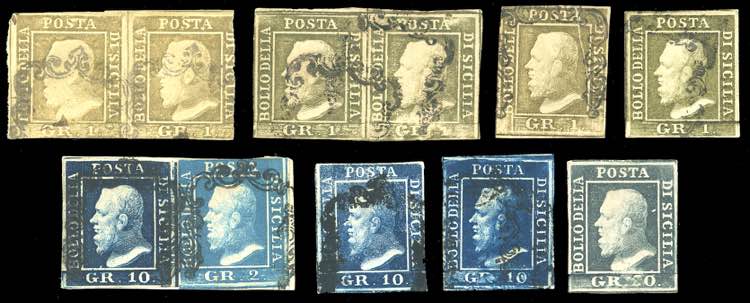 SICILIA 1859 - Nove esemplari ... 