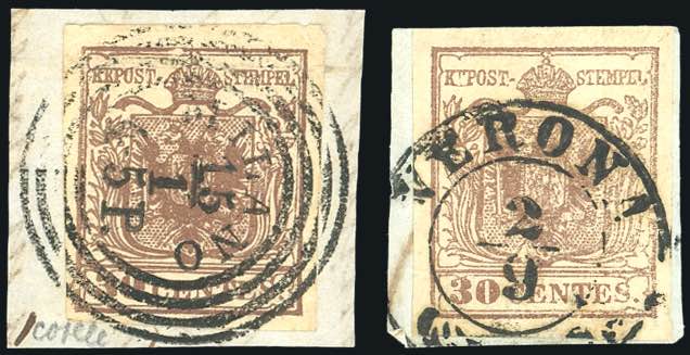 1851 - 30 cent., I tipo, carta a ... 