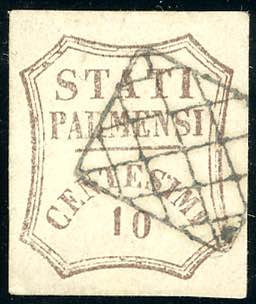 1859 - 10 cent. bruno (14), usato, ... 
