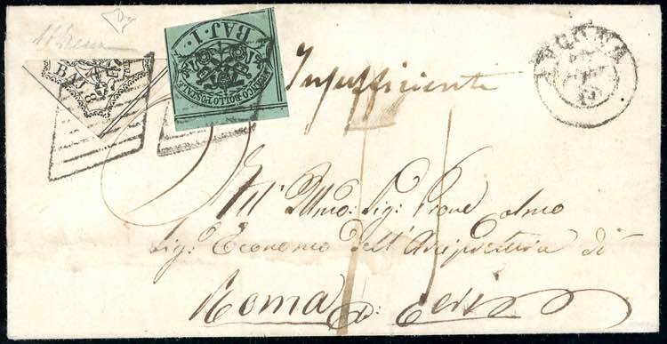 1860 - 8 baj bianco, frazionato ... 