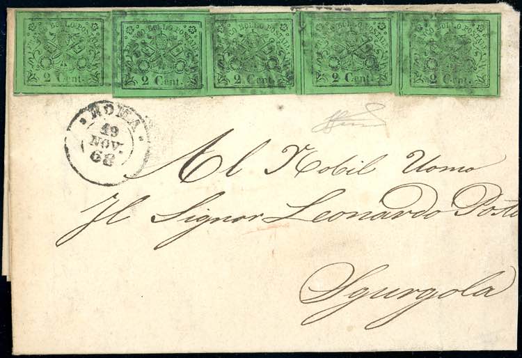 1868 - 2 cent. verde giallo (13), ... 