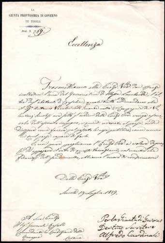 1859 - Lettera su carta intestata ... 