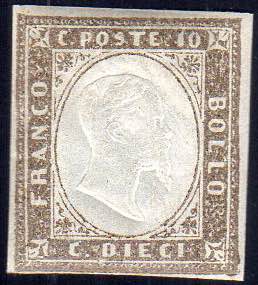 1859 - 10 cent. bruno chiaro ... 
