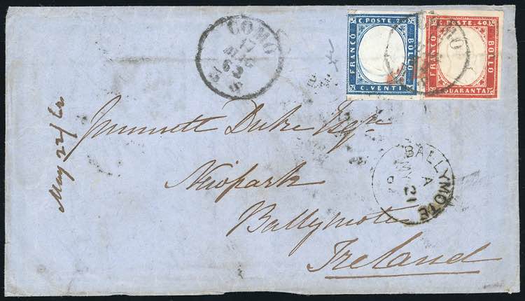 1862 - 20 cent. azzurro oltremare, ... 