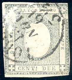 1861 - 2 cent. grigio nero, doppia ... 