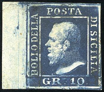 1859 - 10 grana azzurro cupo (12), ... 