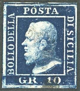 1859 - 10 grana indaco (12b), ... 