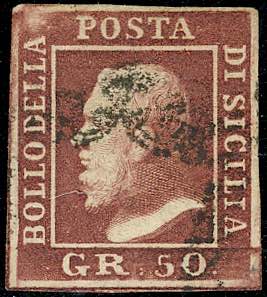 1859 - 50 grana lacca bruno (14), ... 