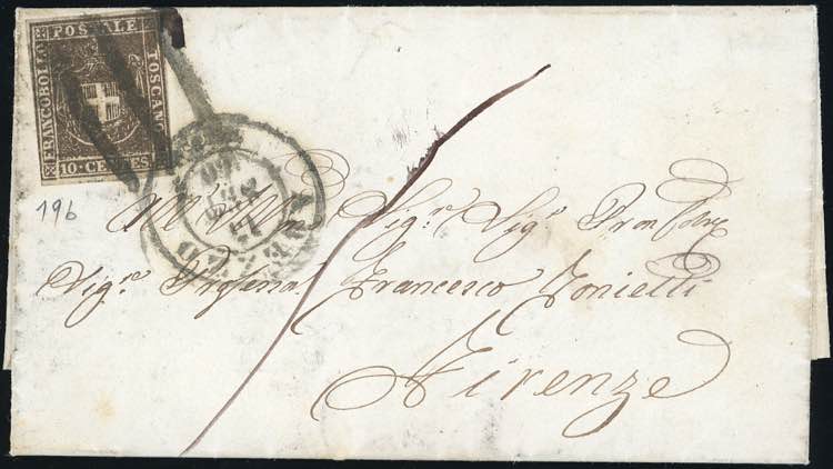 1860 - 10 cent. bruno scuro ... 