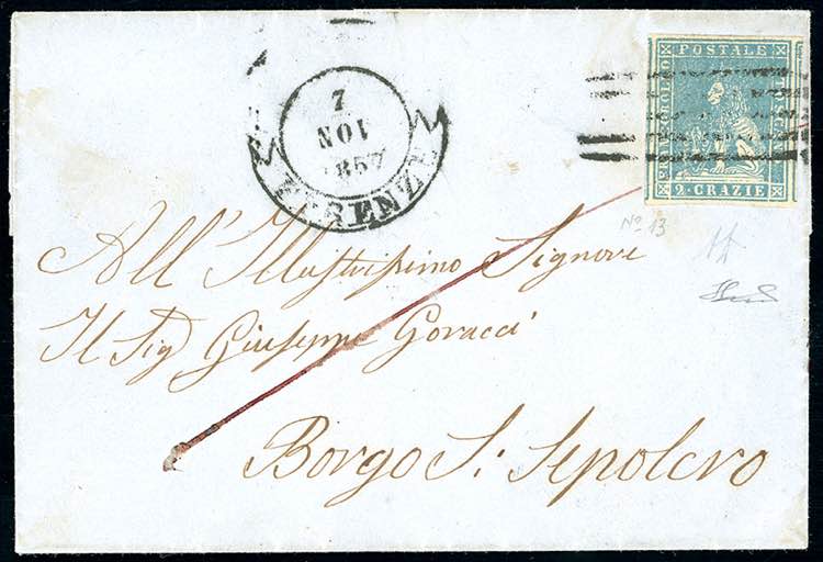 1857 - 2 crazie azzurro, II ... 