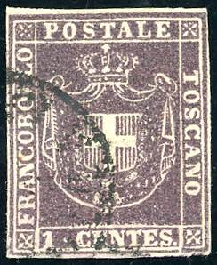 1860 - 1 cent. violetto scuro ... 