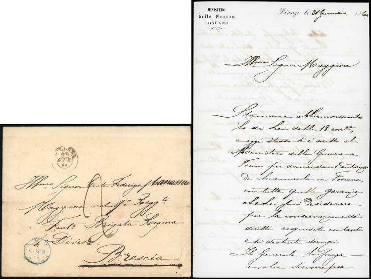 1860 - Busta non affrancata da ... 