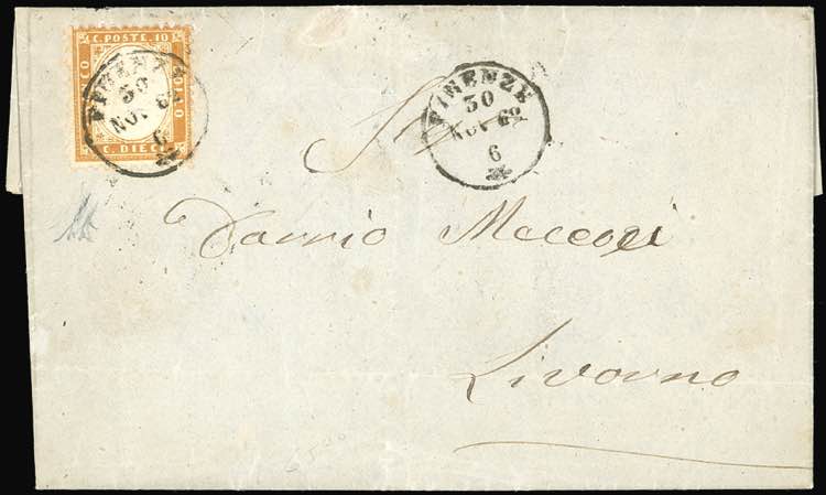 1862 - 10 cent. bistro giallastro ... 