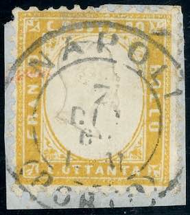 1862 - 80 cent. giallo arancio ... 