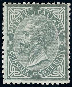 1863 - 5 cent. De La Rue, tiratura ... 