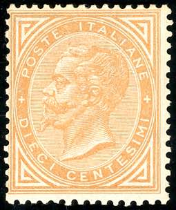 1866 - 10 cent. giallo ocra, De La ... 