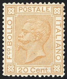 1877 - 20 cent. ocra arancio (28), ... 