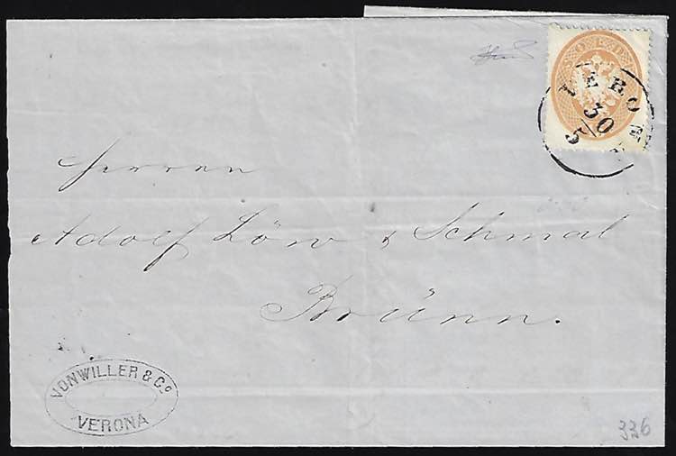 1864 - 15 soldi bruno, dent. 14 ... 