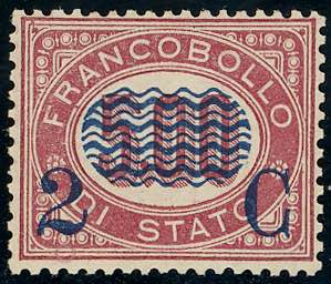 1878 - 2 cent. su 5 lire Servizio ... 