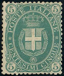 1889 - 5 cent. Stemma, fondo pieno ... 