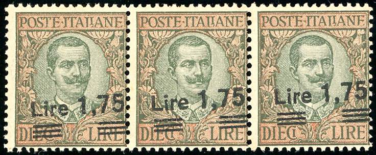 1924 - 1,75 su 10 lire Floreale ... 