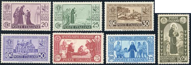 1931 - S.Antonio (292/298), gomma ... 