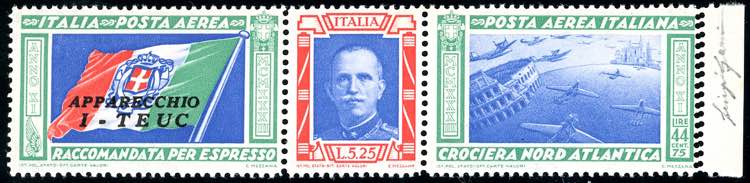 1933 - 5,25 + 44,75 lire Trittico ... 
