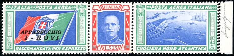 1933 - 5,25 + 44,75 lire Trittico ... 