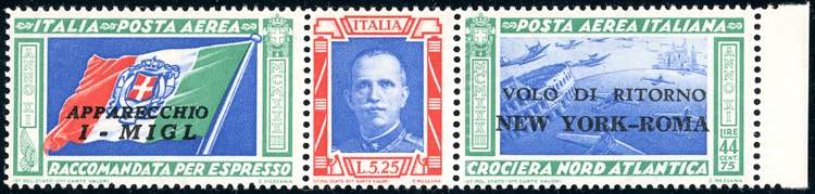 1933 - 5,25 + 44,75 lire I-MIGL ... 