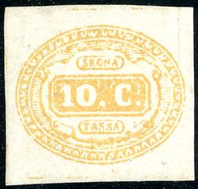 1863 - 10 cent. giallo (1), gomma ... 