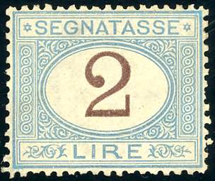 1870 - 2 lire azzurro chiaro e ... 