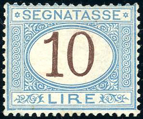 1874 - 10 lire azzurro e bruno ... 