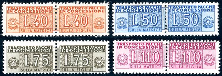 1953/55 - Filigrana ruota (1/4), ... 