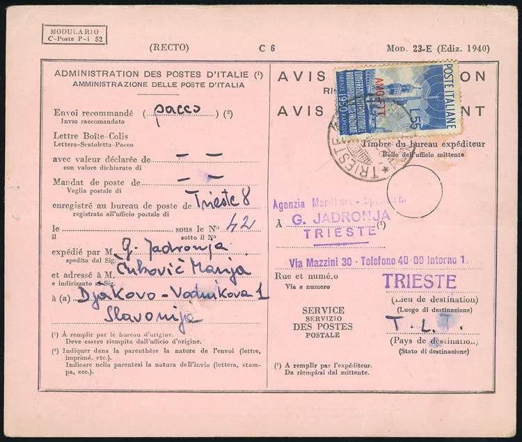 1950 - 55 lire Radiodiffusione ... 