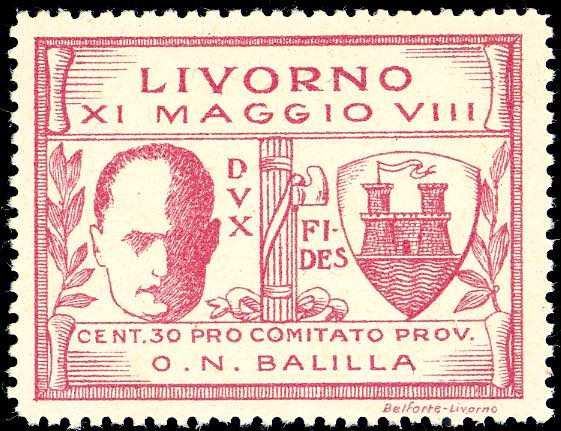 LIVORNO 1930 - 30 cent. Mussolini ... 