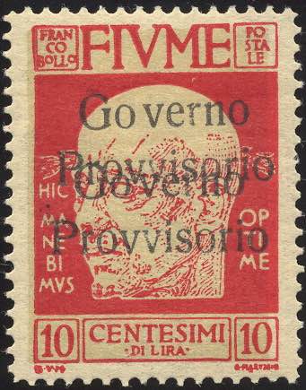 FIUME 1921 - 10 cent. doppia ... 