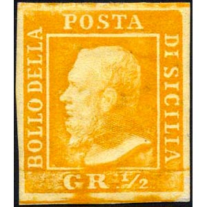 1859 - 1/2 grano arancio, I tavola, carta di ... 