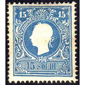 1859 - 15 soldi azzurro, II tipo (32), gomma ... 