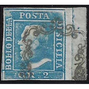1859 - 2 grana azzurro, II tavola, posiz. 10 ... 