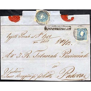 1863 - 15 soldi azzurro II tipo e 10 soldi ... 