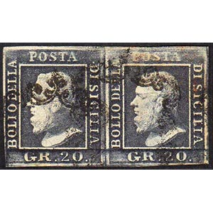 1859 - 20 grana ardesio scuro (13c), coppia ... 