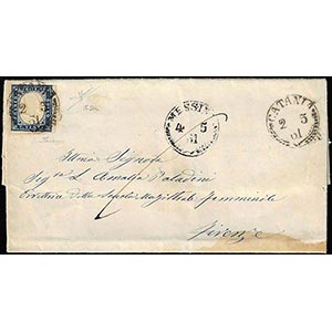 1861 - 20 cent. azzurro oltremare (Sardegna ... 