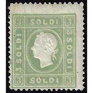 1862 - 3 soldi verde giallo (35), nuovo, ... 