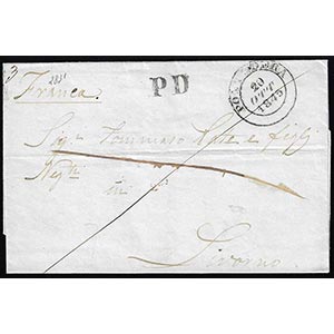 1845 - Lettera prefilatelica da Pontedera ... 