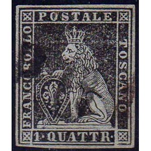 1851 - 1 quattrino nero su grigio (1), ... 