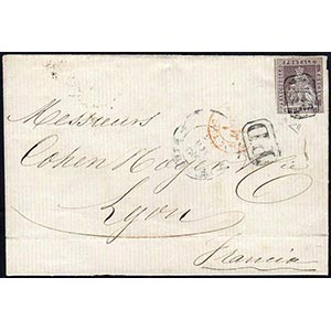 1856 - 9 crazie bruno violaceo su grigio ... 